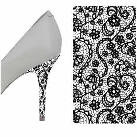 Black and White Lace heel wrap