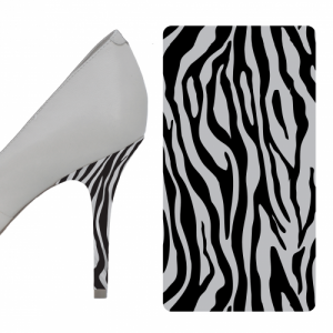 Zebra Black and Gray heel wrap