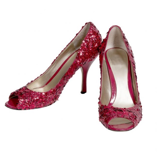 Ruby Red Sequined Heels